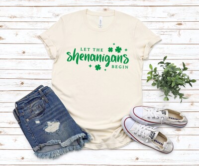 St. Patrick's Day Shirt, Let The Shenanigans Begin Shirt, St Patrick's Day Tee - image3